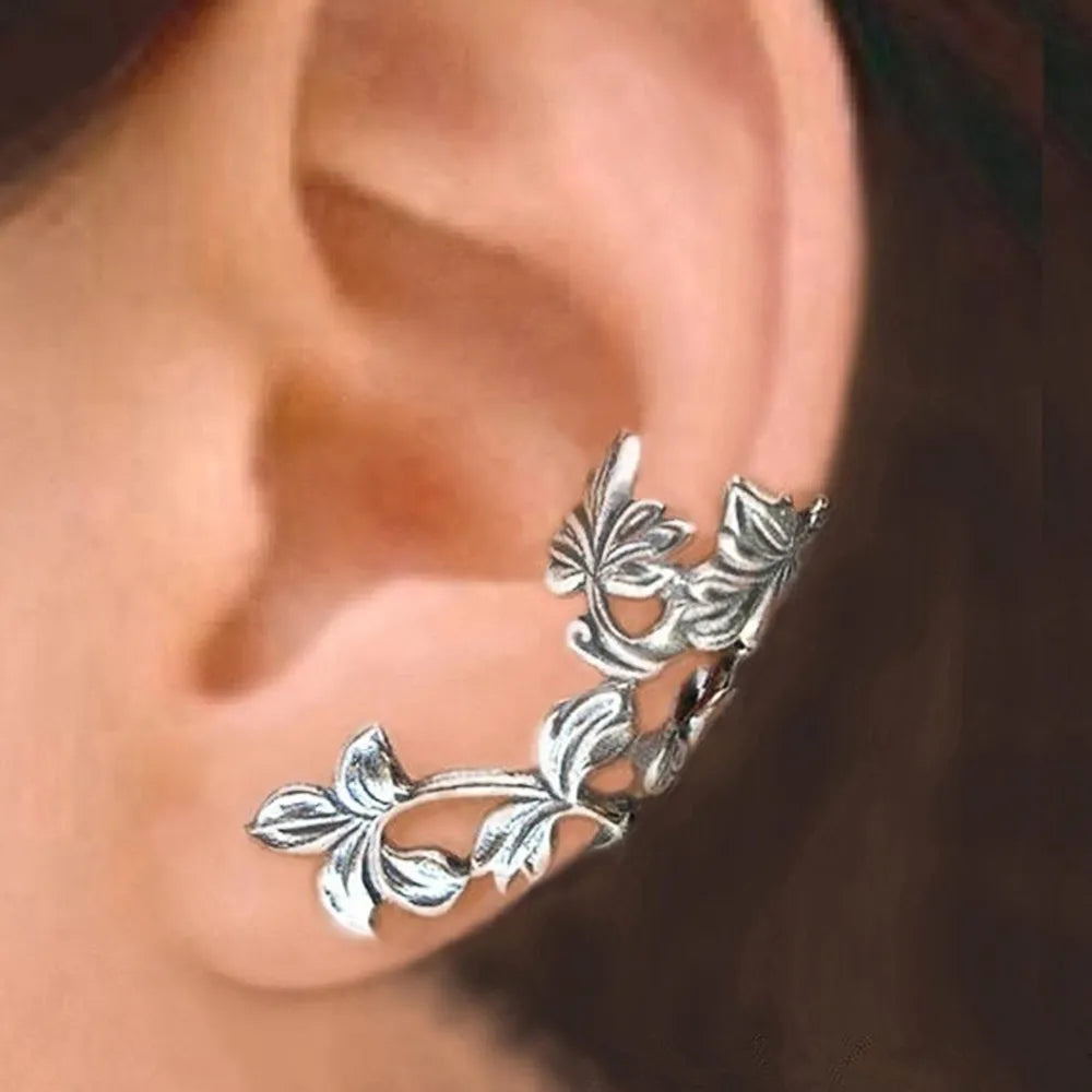Vintage Bloem Clip Oorbellen