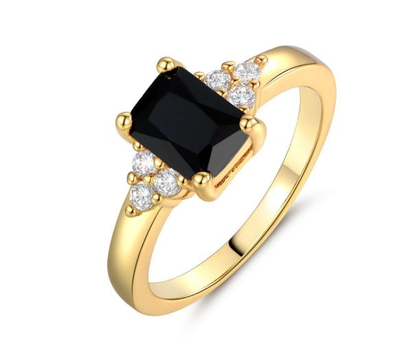 Zwarte Spinel Baguette Ring