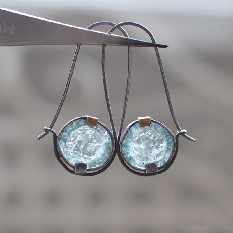Vintage Ocean Crystal Oorbellen