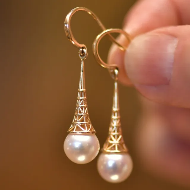 Vintage Parel Oorbellen in Goud
