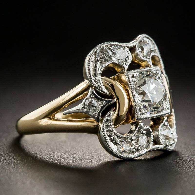 Vintage Zirconia Gouden Ring