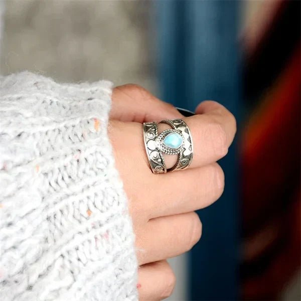 Turquoise Draadopen Ring