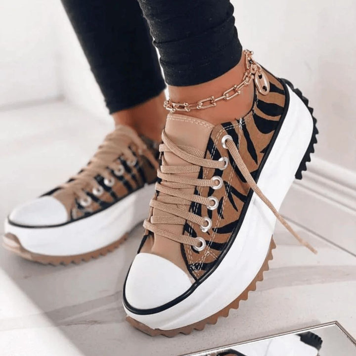 Gina - Leather Platform Sneakers - Handcrafted Collection