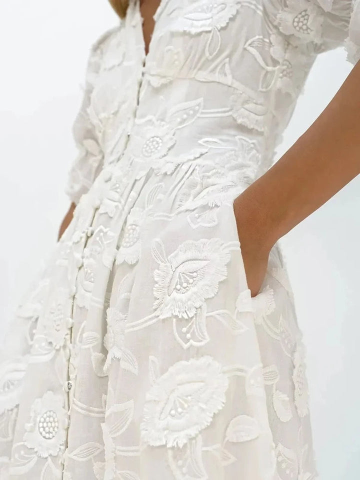 AMALFI - Embroidered Midi Dress