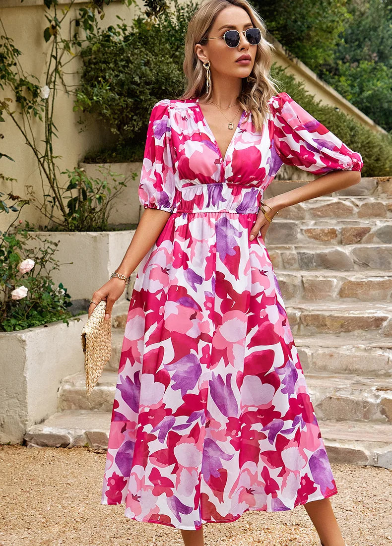 CHELSEA - Floral Midi Dress