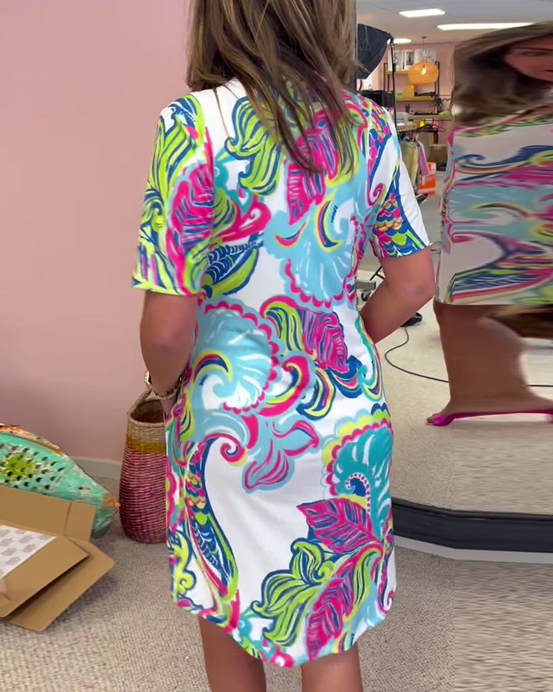 Janet | Colorful dress with unique pattern