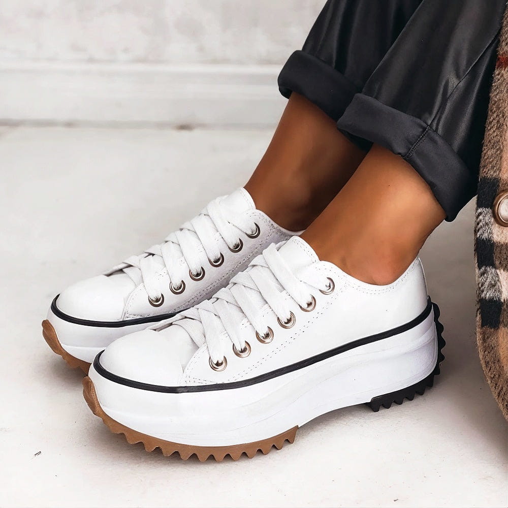 Gina - Leather Platform Sneakers - Handcrafted Collection