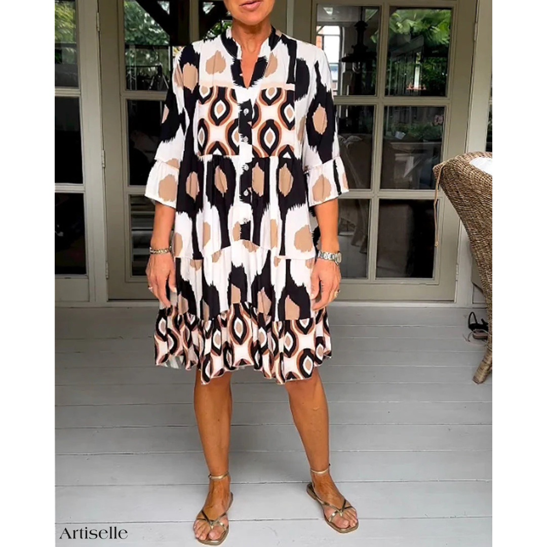 Millie | Stylish Printed Dress with Three-Quarter Sleeves