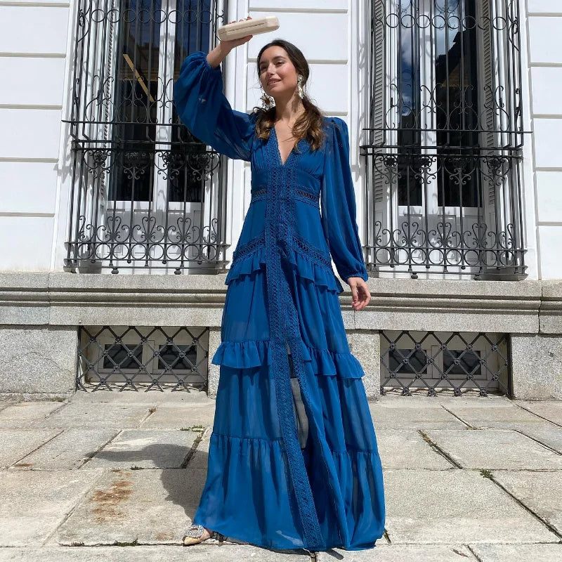 AMY - Tiered Long Sleeve Maxi Dress