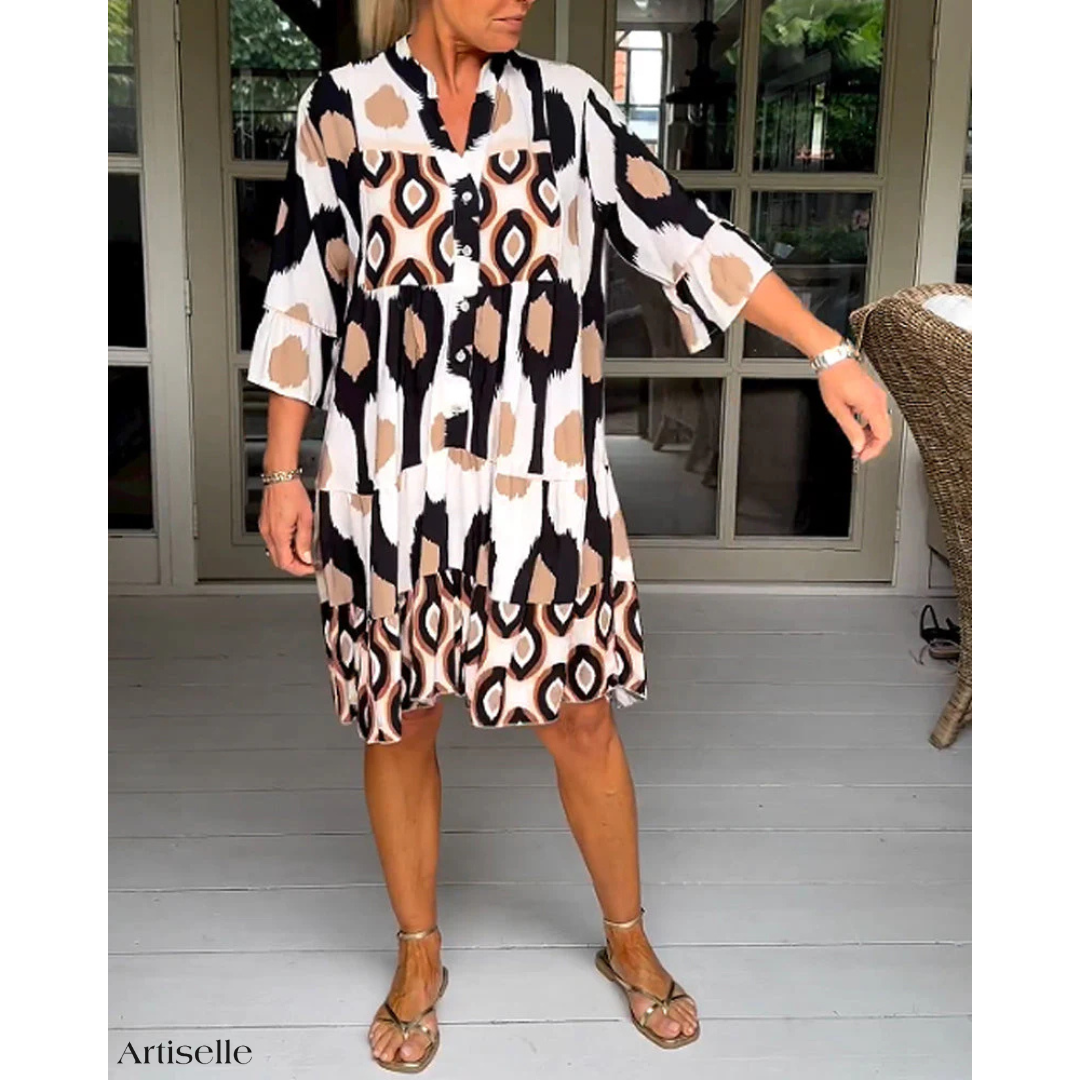 Millie | Stylish Printed Dress with Three-Quarter Sleeves