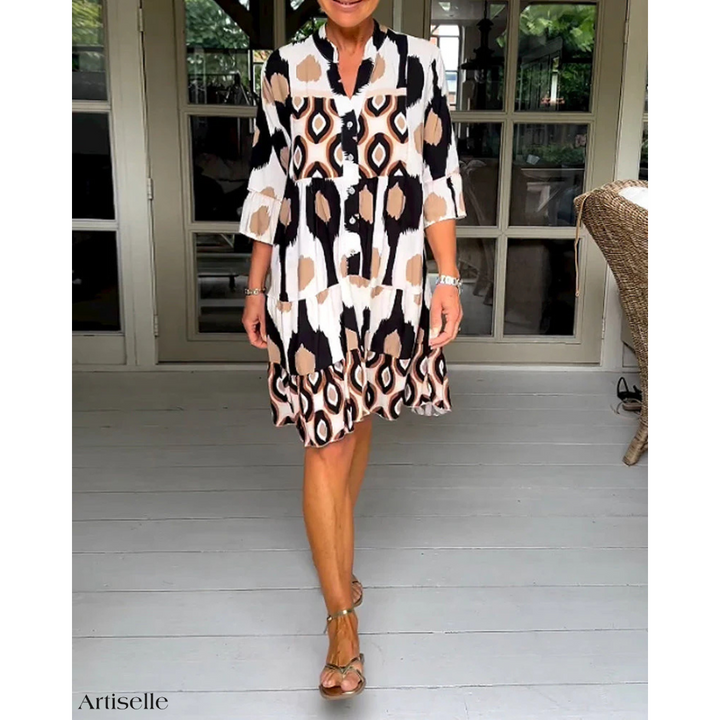 Millie | Stylish Printed Dress with Three-Quarter Sleeves