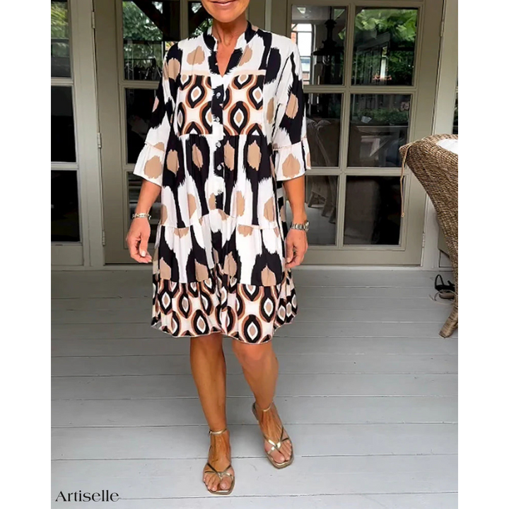 Millie | Stylish Printed Dress with Three-Quarter Sleeves