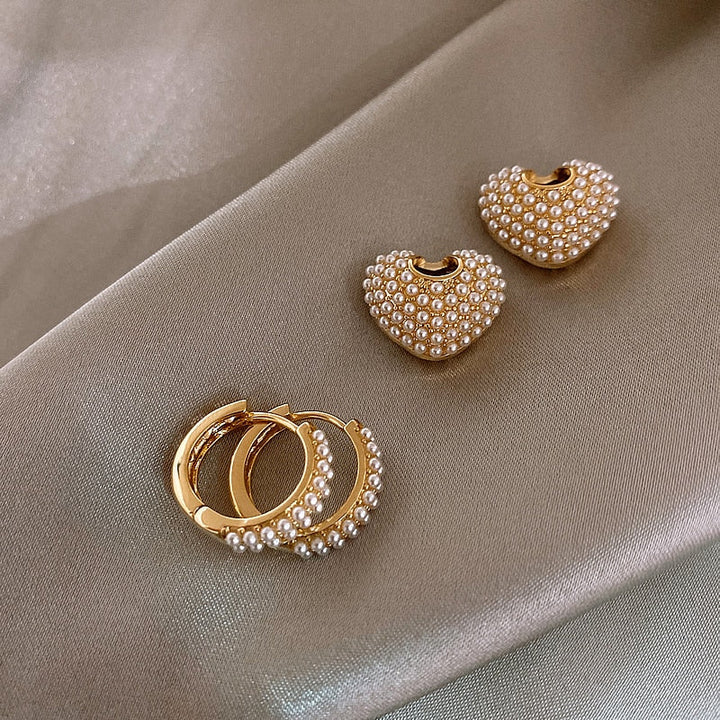 Złote kolczyki Pearl of Love