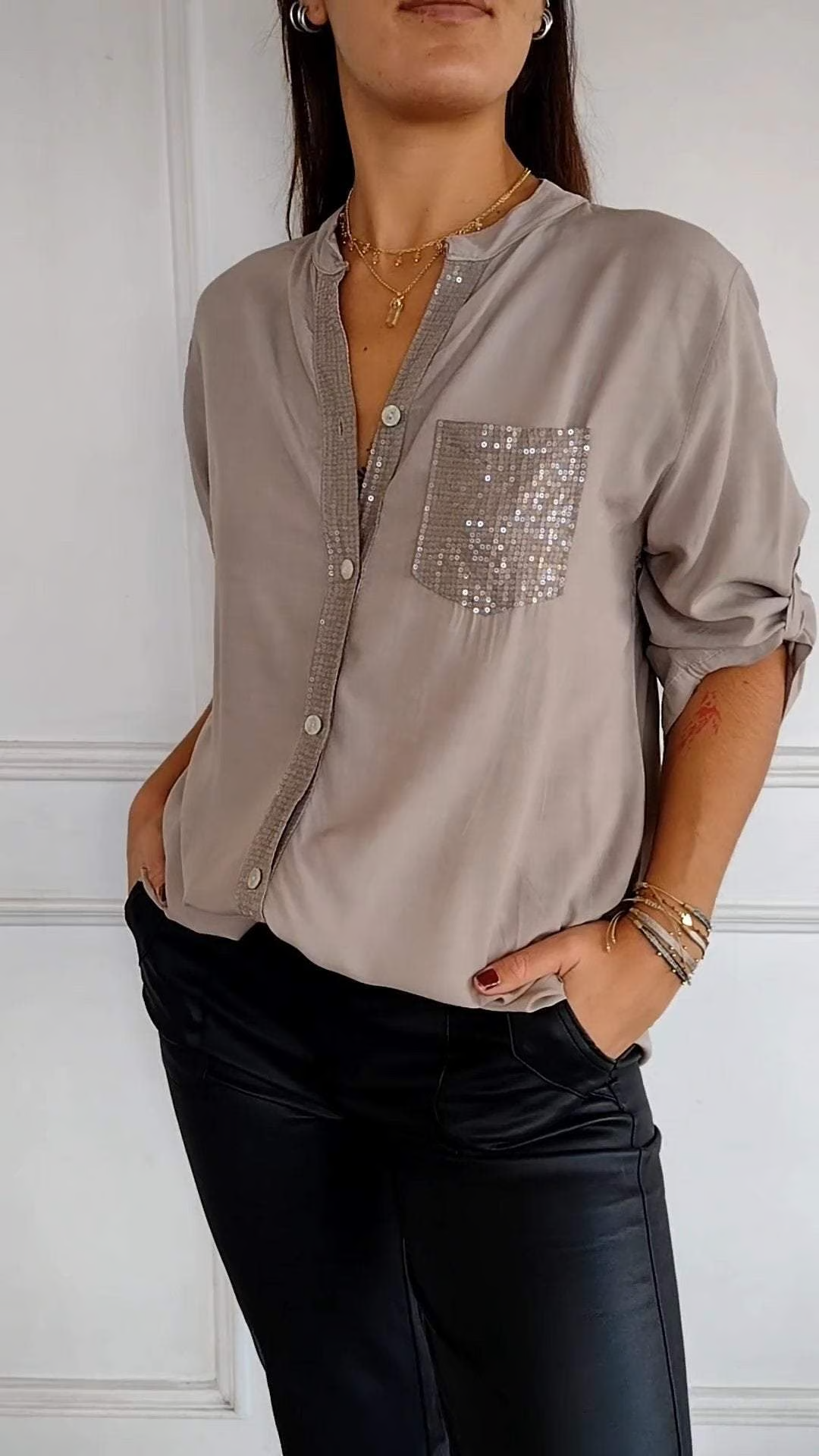 CAMILA™ Top | V-Neck Sequin Casual Top | 50% OFF