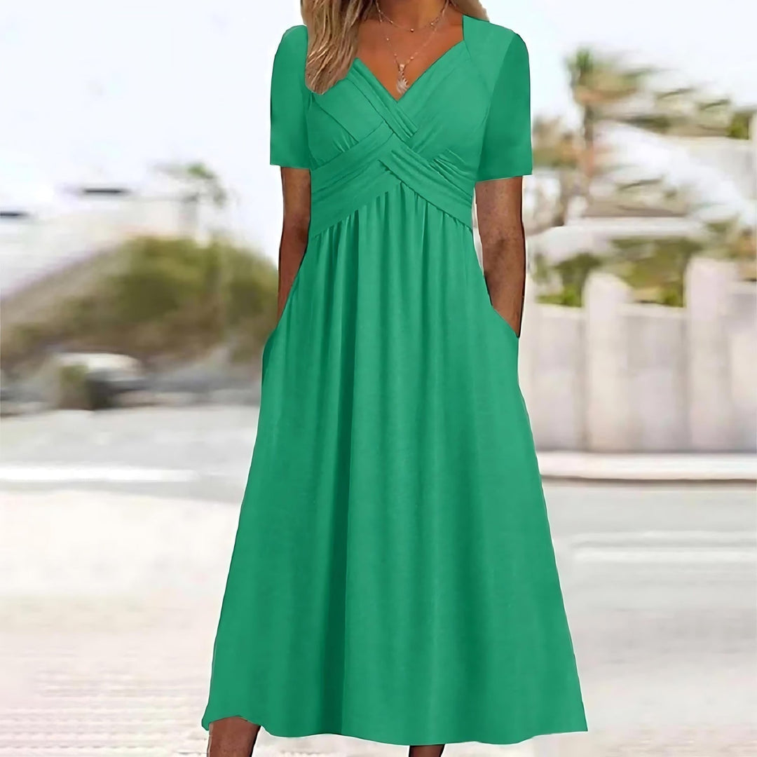 Jamaica™ Elegant Midi Dress with Tummy Coverage