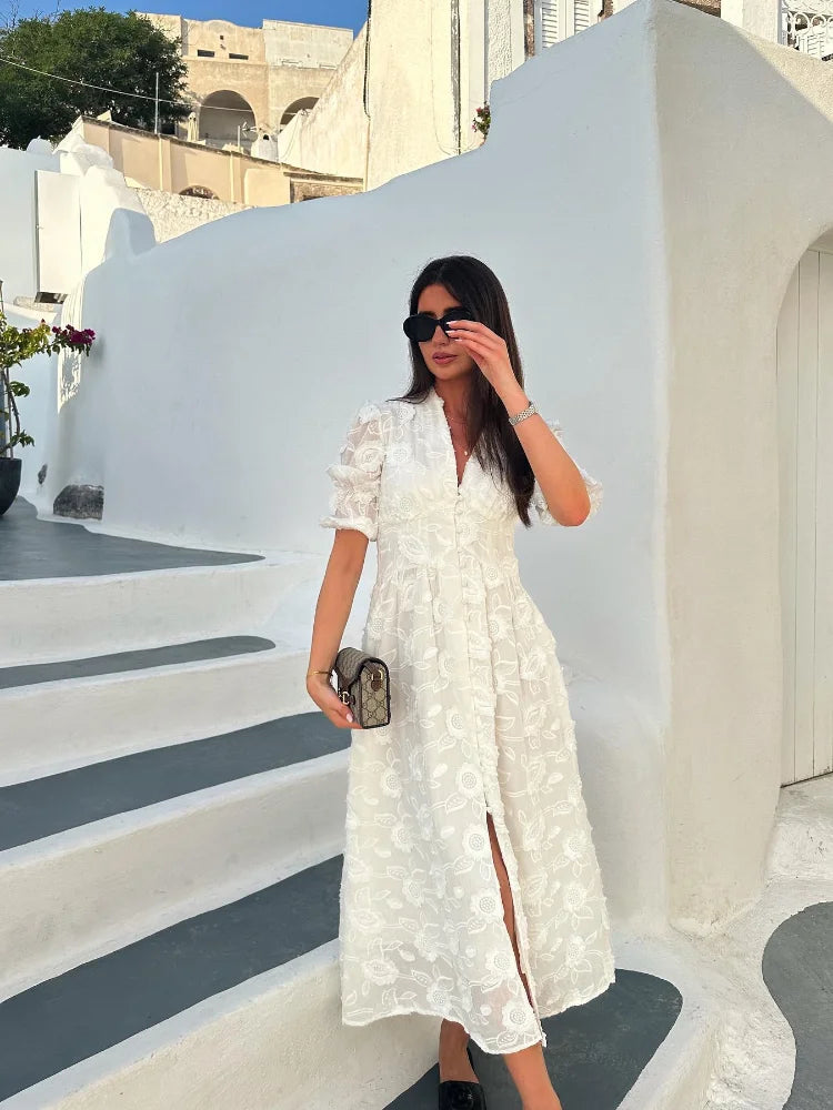 AMALFI - Embroidered Midi Dress