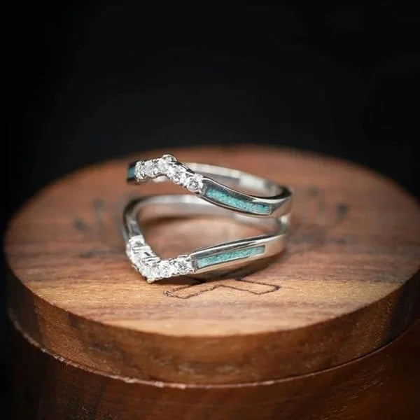 Natuurlijke Turquoise Diamanten Ring